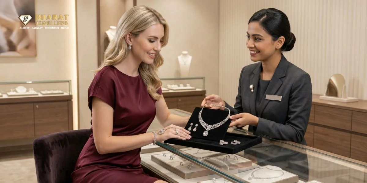 Indian and Punjabi style diamond jewellery Calgary with traditional designs Indian diamond jewellery Calgary