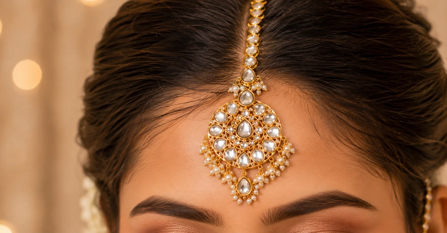 Punjabi Bridal Maang Tikka — Gold Forehead Ornament