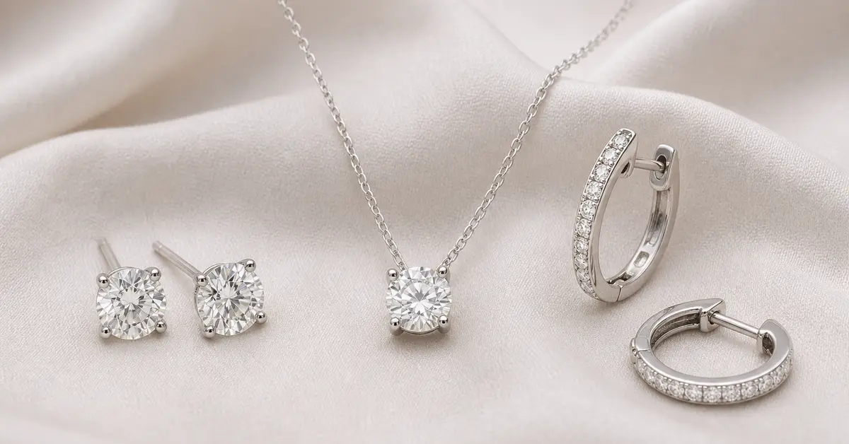 Diamond jewellery gifts for sister including studs and pendant