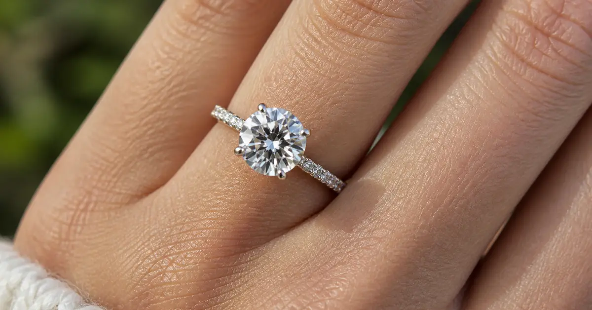 Diamond sparkle and everyday wear durability close-up