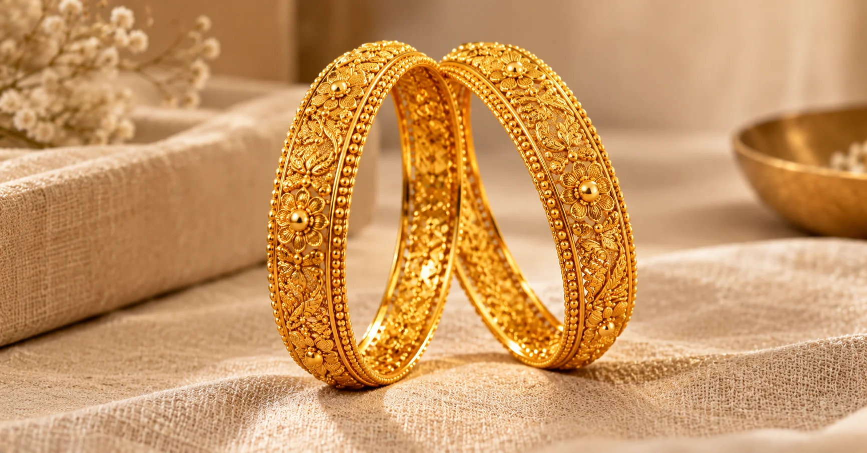 22K gold bangles for Dhanteras gifting at Bharat Jewellers