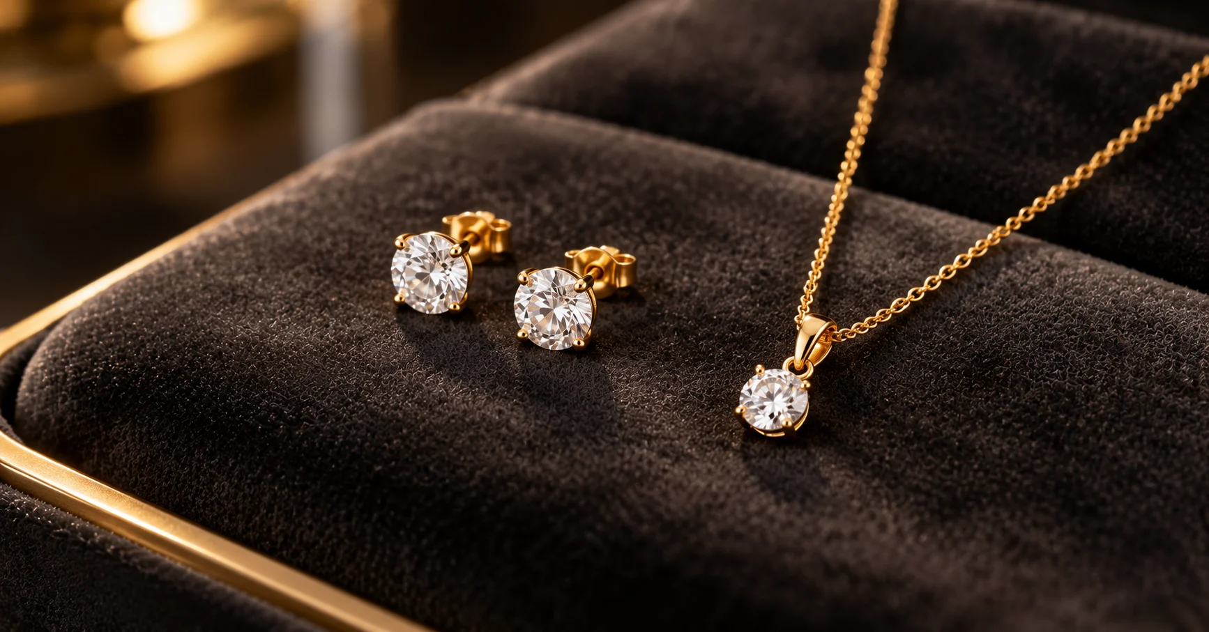 Diamond studs and pendant for Diwali everyday wear