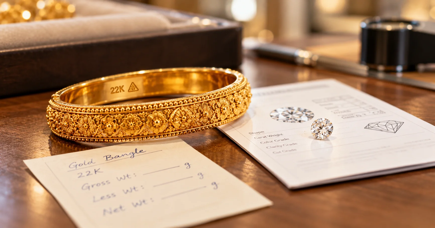 Hallmark gold and diamond paperwork for Diwali jewellery purchase